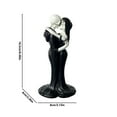 thumbnail image 2 of Halloween Skeleton Couple Gothic Eternal Statue Resin Desktop Ornament Gothic Wedding Cake Topper Unique Hand-Painted, 2 of 8