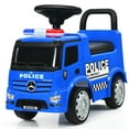 thumbnail image 1 of Patiojoy Voiture de Police Car pour Enfants à Chevaucher 2-en-1 Voiture Pousse-Pousse pour Tout-Petits avec Espace de Rangement Usage Intérieur et Extérieur Bleu, 1 of 8