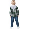 thumbnail image 3 of ZOEREA Toddler Baby Boys Clothes Outfits Kids Hoodie Flannel Shirts Set Plaid Hooded Tops +Jeans Pants Fall Winter 2-6T, 3 of 7
