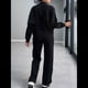 thumbnail image 4 of Conjuntos de Salón para Mujer, Conjunto Deportivo de 2 Piezas, Sudadera, Pantalón Deportivo de Pierna , Conjunto Deportivo A Juego Negro M, 4 of 10