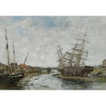 thumbnail image 3 of Eugène Boudin 14x11 Black Modern Framed Museum Art Print Titled - Touques. Low Tide (circa 1888-1895), 3 of 5