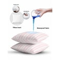 thumbnail image 6 of Outdoor Pillows Waterproof, Pink Striped Throw Pillows with Inserts Included, Farmhouse Stripes Modern Geometric Indoor Outdoor Decorative Lumbar Pillow for Bed/Couch/Patio 18"x18", 1Pcs, 6 of 8