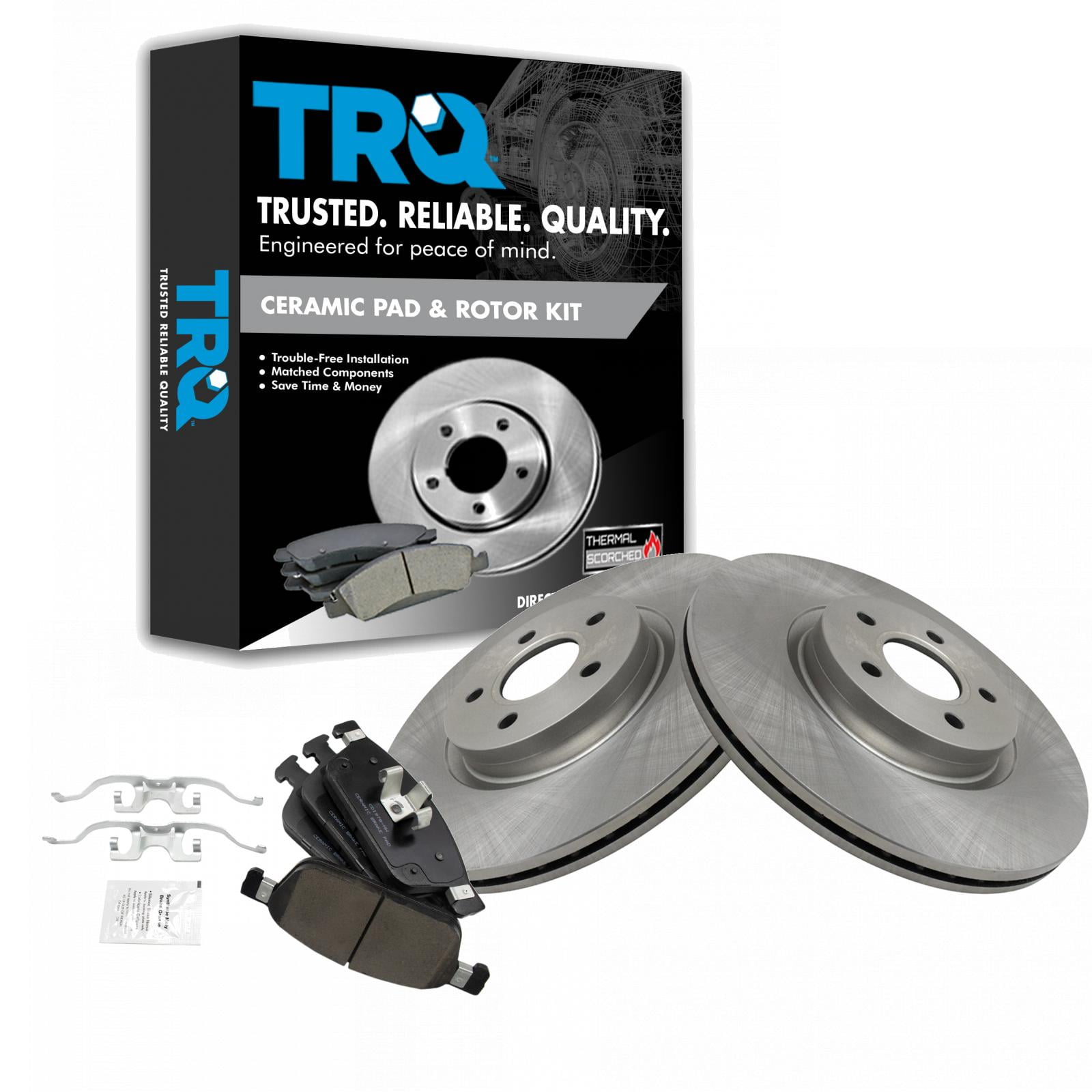 Power Sport Rear Brake Kit - Drilled & Slotted Rotors With Ceramic Pads, Fits Ford Edge, Fusion; Lincoln Models