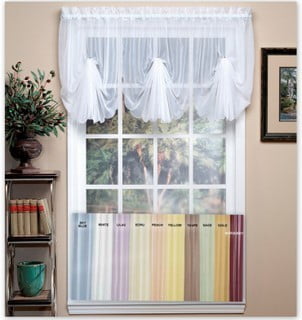 Emelia sheer white fan valance
