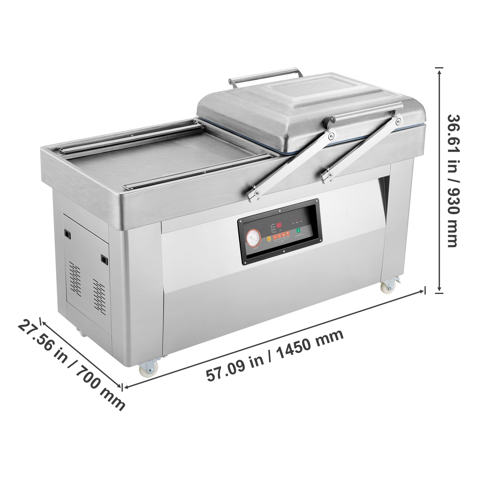 KFFKFF 1200W Vacuum Sealing Chamber Commercial Vacuum Sealing Bag Packaging Machine