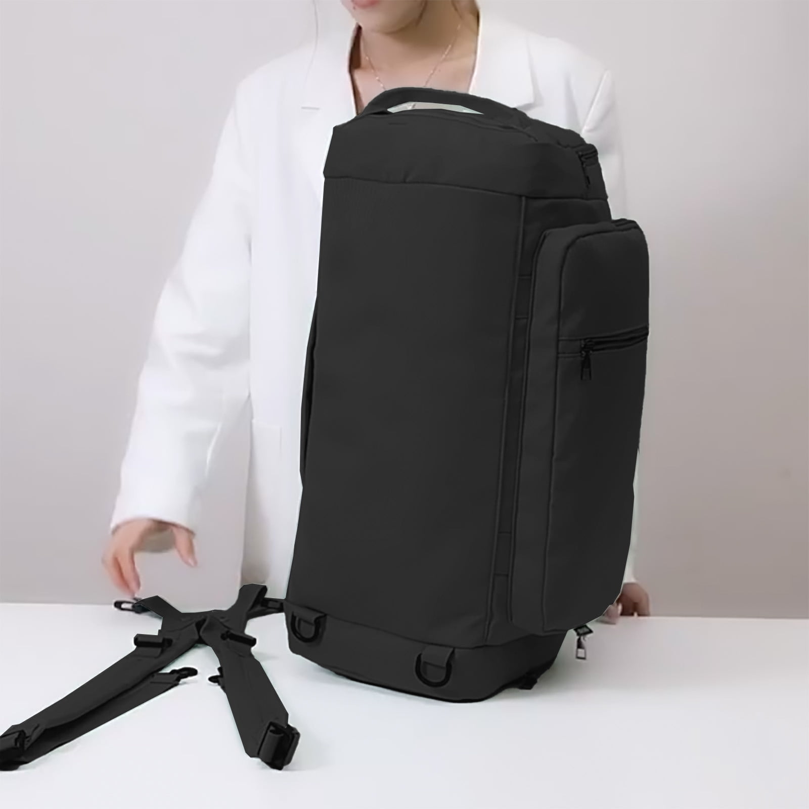 Hyknon Multifunctional Travel Duffle Bag for Women, Large Capacity Short-Distance Travel Bag, Lightweight Wear Sports Fitness Bag, WaterProof Wet Dry Separation Backpack for Fitness Travel, Black