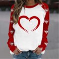 thumbnail image 2 of FAIWAD Sweat à Manches Longues pour Femmes Col Rond Mignon Cœur Graphique T-Shirt Décontracté Pull Basique, 2 of 4