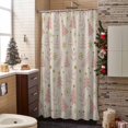 thumbnail image 5 of Christmas Shower Curtain Christmas Tree Bathroom Curtains with Hooks, Waterproof Fabric Star Pink Pine Leaves Linen Bath Shower Curtains Set for Bathroom Bathtubs Xmas Decor 72x72 Inch, 5 of 9