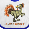 thumbnail image 4 of Inktastic Clever Turkey Thanksgiving Dinosaur Boys or Girls Baby Bib, 4 of 4