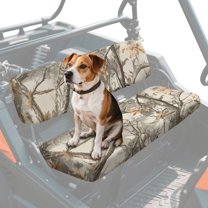 Uorisanigo UTV Seat Cover for Mule Seat Accessories Parts, White Hunting Camo Forest UTV Front Bench Seats Cover Compatible with Kawasaki Mule 4000 2009-2025, Full Protection