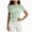A5-Green, variant on Women Short Sleeve Ruched Blouse Trendy Slim Fit Boat Neck Mesh Patchwork Waist Pullover