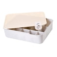 thumbnail image 2 of Underwear Storage Box PP Drawer Organizer Multifunctional Durable Large Capacity Beige Lid 15 Grids, 2 of 9