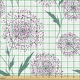 thumbnail image 2 of Ambesonne Floral Fabric by the Yard Upholstery, Ornamental Dandelion Flowers, 3 Yards, White Pale Purple and Seafoam, 2 of 5