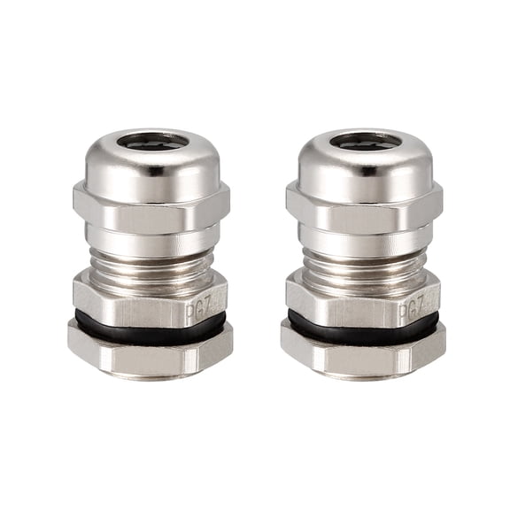 2Pcs PG7 Cable Gland Metal Waterproof Wire Glands Joints for 3mm-6.5mm Dia Range