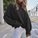 thumbnail image 2 of Gibobby Suéter de cuello alto mujer, Suéteres para mujer, de cuello alto, holgado, de punto, moderno, elegante, grueso, estilo clásico(Negro,XG), 2 of 5