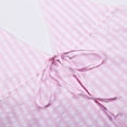 thumbnail image 6 of DHFJKG Women's Sexy Halter Backless Tank Top Striped Deep V Neck Lace Up Crop Cami Shirts Summer Beach Vacation Clothes Stylish Tops, 6 of 7