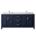 thumbnail image 3 of Wyndham Collection Daria 80" No Mirror Wood Double Bathroom Vanity in Blue/Gold, 3 of 5