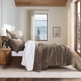 thumbnail image 2 of EVERGRACE Velvet Quilt Set California King 118'' x 106'', Luxurious Soft Striped Channel Bedding Set, Lightweight Velvet Comforter, Oversized Bedspread Coverlet with 2 Shams, Mocha Brown, 2 of 8