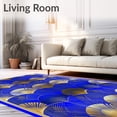thumbnail image 2 of ODIKA 8'x10' Machine Washable Non-Slip Area Rug, Art Geometric Gold Fan High Traffic Rug, Blue, 92018, 2 of 7
