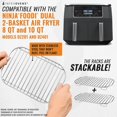 thumbnail image 2 of Accessories for Ninja Dual 2 Basket Air Fryer 10 QT DZ401 & 8 QT DZ201, Racks for Foodi Dual Zone, Reusable Liner Sheets for Double Airfryer, 9pcs Kitchen Accessory Set with Recipe Book by INFRAOVENS, 2 of 6