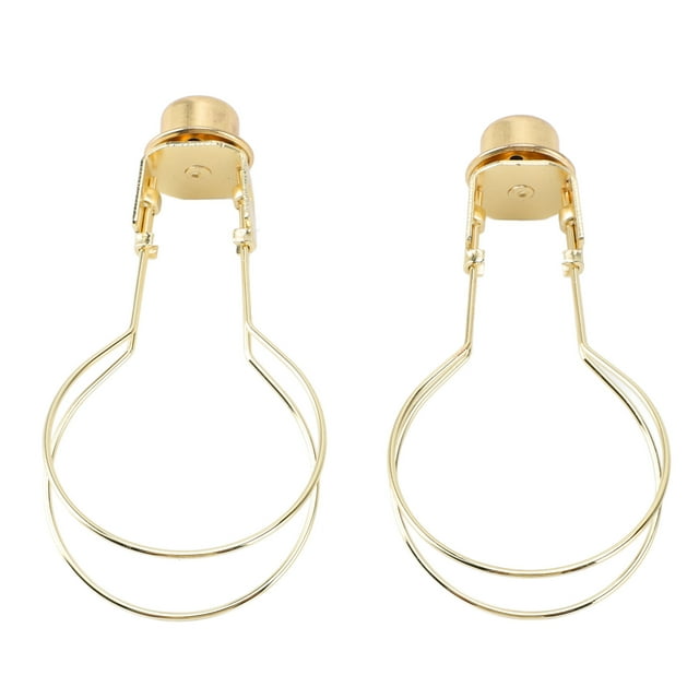 Bulb Clip Adapter,2Pcs No Harp Required Clip On Bulb Metal Lampshade Holder with Finial Top Lamp Shade Light Bulb Clip Adapter Kit for Table Lamp Floor Lamp