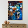 thumbnail image 2 of Designart 'Boats During Warm Sunset Resting On The Water X' Nautical & Coastal Framed Canvas Wall Art Print, 2 of 5