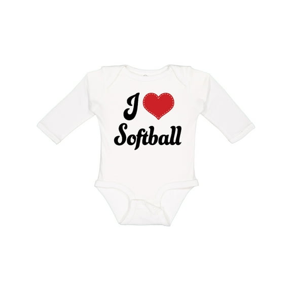 Inktastic Softball Sports Gift for Girls Girls Long Sleeve Baby Bodysuit