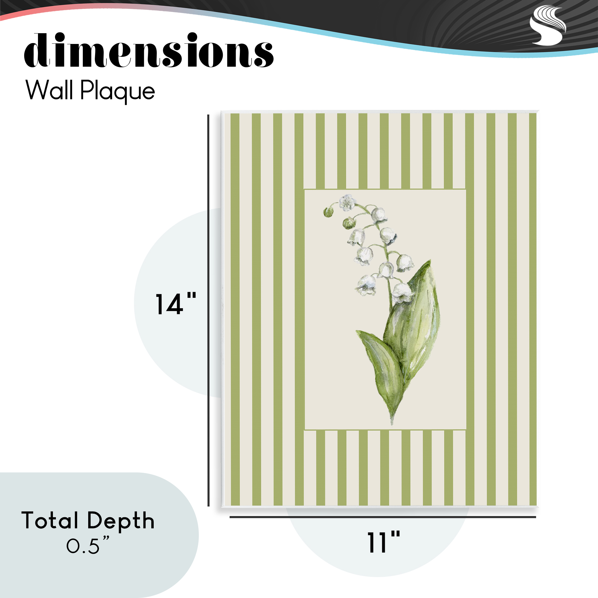 Striped Lily Of The Valley Wall Plaque Art, design by Lisa Wehmeyer