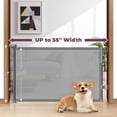 thumbnail image 2 of Retractable Gates 2 Pack  55" Wide Dog Gate Indoor 34" Tall For Stairs Doorways Hallways Deck Pet Safety Outdoor Homee Grey, 2 of 8