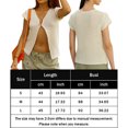 thumbnail image 3 of Top Corto De Chaleco Top de tubo de punto para mujer Sexy Summer Cami Top Vintage Daily Outfit (Beige L) Cgtredaw Para estrenar, 3 of 7