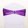 thumbnail image 6 of BalsaCircle 5 Purple Metallic Spandex Chair Sashes Silver Round Buckles Party Ceremony, 6 of 8
