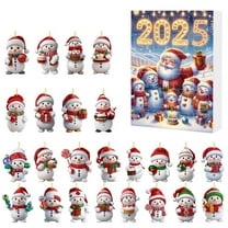 Taicans 2025 Christmas Snowman Ornaments Set,24pcs Resin Hanging Decorations with Santa Hats & Gifts,Advent Calendar Style Holiday Tree & Home Decor,Festive Christmas Decorations‌