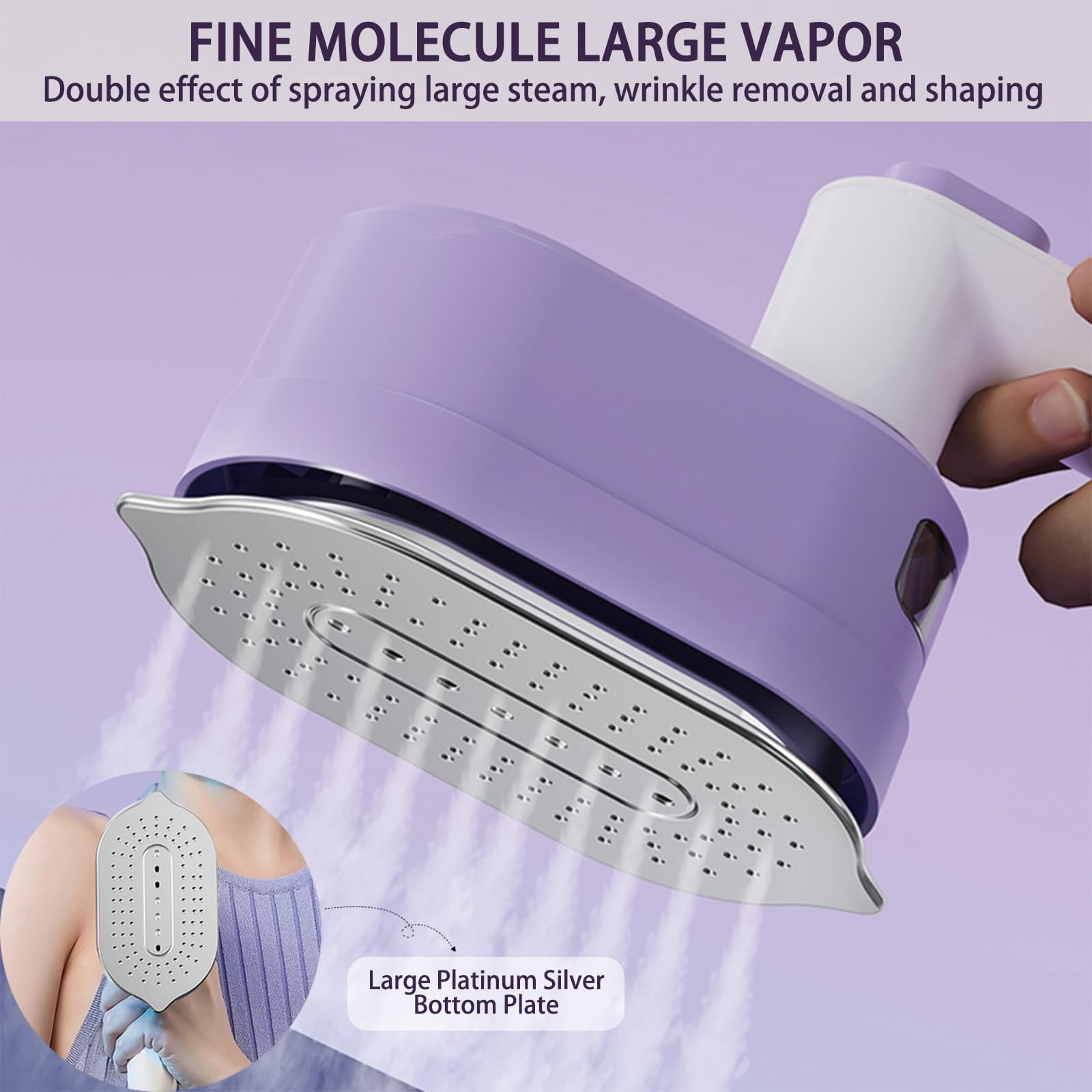 Portable Travel Steam Iron, 180° Rotating Handle Foldable for Hanging & Flat Ironing, Mini Dual-Purpose Steam & Dry Iron for Clothes, Essential for Dorm, Business Trip & Home
