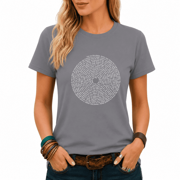 Giffimy Women's Classic Round Neck Text Print T-Shirt Versatile Short Sleeve Graphic Top Everyday Casual Wear