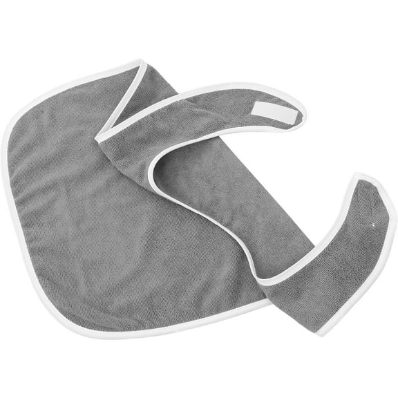 ROSENICE 1Set Grey Cotton Adult Bibs for Eating Special Needs Individuals 30X18X0.1In