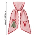 thumbnail image 2 of WEIOUKC Christmas Wreath Sash for Front Door, Red & White Striped Fabric Wreath Bow Sash with Embroidered Letter & Christmas Tree, Festive Hanging Decoration for Home, 2 of 4