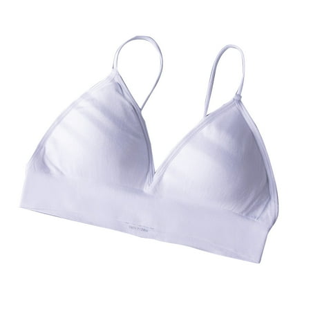 Kaemgyyd Women s Seamless Plunge Bra Cute Deep V-Neck Wireless Comfort Bra Fashion Spaghetti Strap Triangle Sport Bras