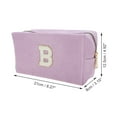 thumbnail image 2 of Unique Bargains 1 Pc Corduroy Rectangular Letter B Makeup Bag Pink Purple, 2 of 5