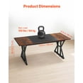 thumbnail image 3 of VEVOR Executive Desk 70.9 x 31.5 inch, Large Computer Desk PC Workstation for Home Office, Modern Simple Wood Laptop Study Writing Table Metal Frame Business Furniture, Rustic Brown and Black, 3 of 9