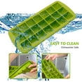 thumbnail image 3 of Ice Cube Trays 2 Pack, Easy-Release Silicone & Flexible 21-Ice Trays with Removable Lid Food Grade Ice Tray for Whiskey, Cocktail, Spirits Drinks, Ice Cube Molds BPA Free (Green, 2Pack), 3 of 5