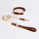 thumbnail image 3 of Loudik - Conjunto de collar y correa de cuero de lujo para mascotas, ajustable, personalizado, pequeño, mediano, grande, correas de tracción para perros, accesorios, 3 of 5