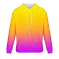thumbnail image 3 of Hoodie for Men Color Gradient 3D Print Drawstring Pullover Hooded Sweatshirt Crewneck Long Sleeve Daily Jumper (XXL, Hot Pink), 3 of 4