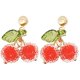 thumbnail image 2 of Cherry Earrings Creative Cherry Dangle Earrings 1Pair Women Fashion Accessory, 2 of 4