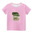 thumbnail image 4 of Zwiiyzr Unisex Print Short Sleeve Tee for Kids (3-12Y) - Trendy Summer Top with Colorful Design - Comfortable and Breathable Pink, 4 of 4