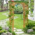 thumbnail image 2 of Outsunny 85" Wooden Garden Arbor for Wedding and Ceremony, Outdoor Garden Arch Trellis for Climbing Vines - Orange, 2 of 6