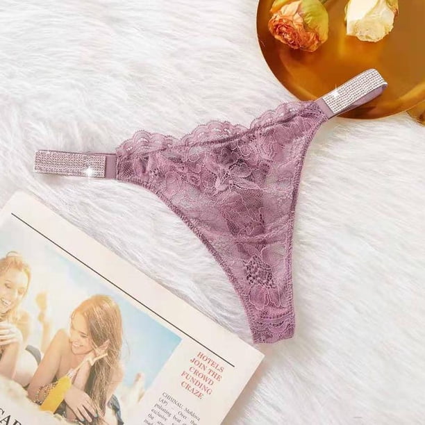 Victoria's Secret Calzoncillos De Seda De Hielo Transpirables Victoria secret Ropa Interior Del Alfabeto De Diamantes De Imitación Sexy VO9G