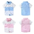 thumbnail image 4 of YTDSCS 1-9T Boys Short Sleeve Stripe Shirt Baby Summer Lapel Cotton T-Shirt Kids Button Dress Shirt with Pockets for Toddler, 4 of 9