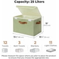thumbnail image 6 of Fabric Storage Bins with Lids, Decorative Storage Boxes with PU Handles, Keepsake Memory box, Shelf Baskets for Closet, Sage Green, Large, 2-Pack, 6 of 7