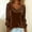 #02-Brown, variant on Women's Sparkly Polyester Tops Elegant Cowl Neck Long Sleeve Shirts Spring Fall Winter Dressy Casual Blouses