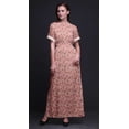 thumbnail image 3 of Bimba Rayon Leaves & Flowerpecker Bird Printed Womenâ€™s Long MaxiÂ&nbsp;DressÂ&nbsp;Gown With Side Slit-XXX-Large, 3 of 6